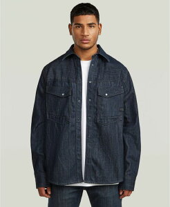 �W�[�X�^�[ �����Y �g�b�v�X �V���c G-Staraw Men's Dakota Regular Collared Overshirt Neo raw denim �f�j��