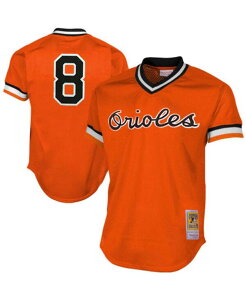 �~�b�`�F��&�l�X �����Y �g�b�v�X �V���c ���b�V�� �W���[�W�[ Mitchell & Ness Men's Cal Ripken Jr Orange Baltimore Orioles 1988 Authenticooperstown Collection Mesh Batting Practice Jersey Orange �I�����W