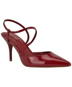 �J���o���N���C�� ���f�B�[�X �V���[�Y �X���b�|���E���[�t�@�[ Calvin Klein Women's Cordera Strappy Slip-On Stiletto Pumps Dark Red Patent ���b�h