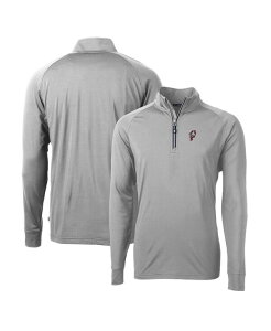 �J�b�^�[�A���h�o�b�N �����Y �A�E�^�[ �p�[�J�[�E�X�E�F�b�g �j�b�g Cutter & Buck Men's Gray Ohio State Buckeyes Adapt Eco Knit Stretch Quarter-Zipullover Top Gray �O���[