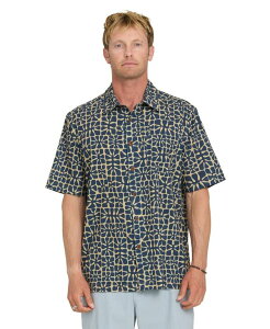 �N�C�b�N�V���o�[ �E�H�[�^�[ �}�� �����Y �g�b�v�X �V���c ���� Quiksilver Waterman Quiksilver Men's Coral Sea Short-Sleeve Shirt Dark Denim �f�j��