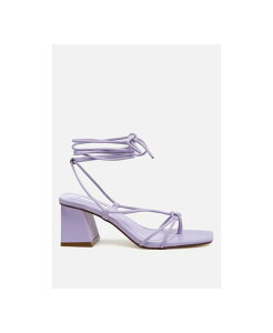 �����h�����O ���f�B�[�X �V���[�Y �T���_�� �q�[�� London Rag Womenspruce Dessert Block Heel Tie UPurple �p�[�v��