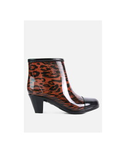 �����h�����O ���f�B�[�X �V���[�Y �u�[�c�E���C���u�[�c �q�[�� London Rag Womens Mizzle Smart Block Heel Rainboots Brown �u���E��