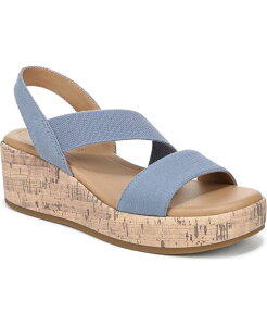���C�t�X�g���C�h ���f�B�[�X �V���[�Y �T���_�� LifeStride Women's Odette Square Open Toe Wedge Sandalstonewash Blue Canvas Fabric �u���[