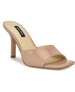 �i�C���E�F�X�g ���f�B�[�X �V���[�Y �T���_�� Nine West Women's Disko Square Toe Stiletto Sandals Natural Patent