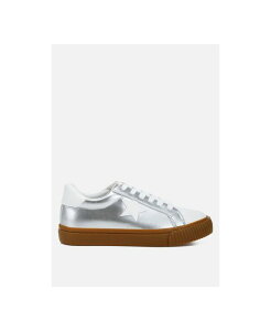 �����h�����O ���f�B�[�X �V���[�Y �X�j�[�J�[ �g�[�� ���U�[ �t�F�C�N���U�[ London Rag Jumping jacks Metallic Faux Leather Star Sneakersilver �V���o�[