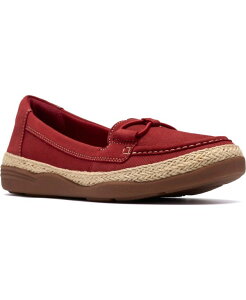 �N���[�N�X ���f�B�[�X �V���[�Y �X���b�|���E���[�t�@�[ Clarks Women's Elaina Milly Slip-On Flats Red Nubuck ���b�h