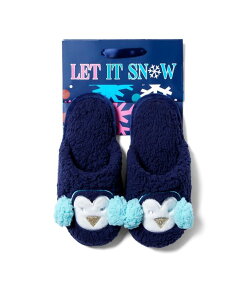 �f�B�A�t�H�[���Y ���f�B�[�X �o�b�O Dearfoams Cozyfoams Women's Holiday Novelty Scuff Slipper with Gift Bag Blue penguin �u���[