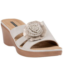 �W�[�V�[�V���[�Y ���f�B�[�X���b�|���E���[�t�@�[ �t�����[�� �T���_�� �t�����[ GC Shoes Women's Jenna Floral Slip-On Wedge Sandals Beige �x�[�W��