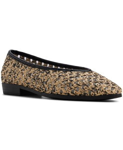 �A���h ���f�B�[�X �V���[�Y �X���b�|���E���[�t�@�[ ALDO Women's Rafaella Slip-On Flats Raffia Black/gold Metallic Multi �u���b�N
