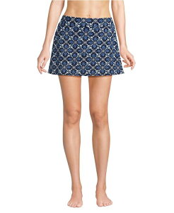 �����Y�G���h ���f�B�[�X �{�g���X�J�[�g Lands' End Women's Tummy Control Swim Skirt Seashell geo/navy �l�C�r�[