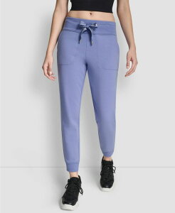 �_�i �L������ �j���[���[�N ���f�B�[�X �{�g���X �J�W���A���p���c �W���K�[�p���c ���S DKNY Sport Women's Logo-Drawstring High-Rise Joggers Bluestone