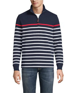 �y���������z �����Y�G���h �����Y �p�[�J�[�E�X�E�F�b�g �A�E�^�[ Men's Bedford Rib Casual Quarter Zip Pullover Sweater Navy/white placed stripe