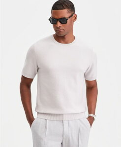 �y���������z �A���t�@�j �����Y �j�b�g�E�Z�[�^�[ �A�E�^�[ Men's Oversized Piqu Knit Short-Sleeve Sweater Bleached Oak