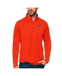 �y���������z �A���e�B�O�A �����Y �p�[�J�[�E�X�E�F�b�g �A�E�^�[ Men's Orange Cincinnati Bengals Tribute Quarter-Zip Lightweight Pullover Sweatshirt Orange