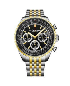 �y���������z �X�g�D�[�����O �����Y �r���v �A�N�Z�T���[ Men s 1010B Quartz Chronograph Watch 42mm Stainless Steel Case Silver Dial Steel Bracelet Black