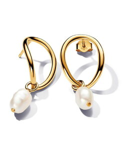 �y���������z �p���h�� ���f�B�[�X �s�A�X�E�C�������O �A�N�Z�T���[ 14K Gold-Plated Shaped Circle Baroque Treated Freshwater Cultured Pearl Earrings No Color