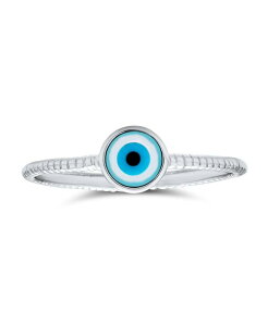 �y���������z �u�����O ���f�B�[�X �����O �A�N�Z�T���[ Minimalist Stackable Midi Tiny Evil Eye Ring Thin Band .925 Silver Sterling Silver a
