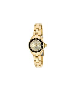 �y���������z �C���r�N�^ ���f�B�[�X �r���v �A�N�Z�T���[ Women's 17038 Pro Diver Quartz 3 Hand Champagne Dial Watch Gold