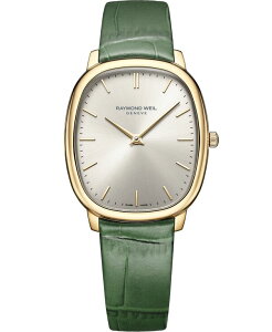 �y���������z ���C�����h �E�B�� �����Y �r���v �A�N�Z�T���[ Men's Toccata Green Leather Watch 32x36mm Silver