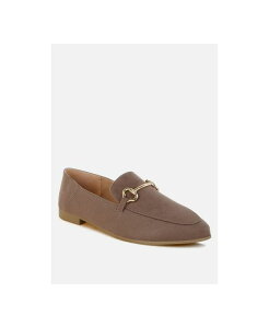 �y���������z �����h�����O ���f�B�[�X �X���b�|���E���[�t�@�[ �V���[�Y Womens Noltas Horsebit Embellished Flat Loafers Beige/khaki