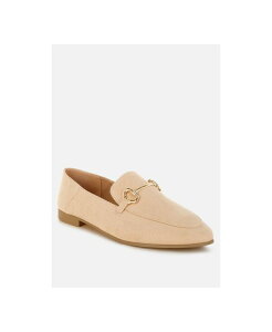 �y���������z �����h�����O ���f�B�[�X �X���b�|���E���[�t�@�[ �V���[�Y Womens Noltas Horsebit Embellished Flat Loafers Light beige