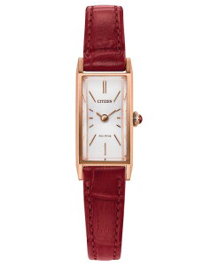 �V�`�Y�� ���f�B�[�X �A�N�Z�T���[ �r���v ���U�[ Citizen Women's Fio Red Leather Strap Watch 14.3mm Red ���b�h