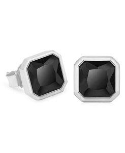 �y���������z ���[�i �T�b�g�� �����Y �s�A�X�E�C�������O �A�N�Z�T���[ Men's Noble Stud Earrings in 14k White Gold Plated Over Sterling Silver Silver