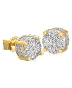 �y���������z ���[�i �T�b�g�� �����Y �s�A�X�E�C�������O �A�N�Z�T���[ Men's Cubic Zirconia Iced Forge Stud Earrings in 14k Gold Plated Gold