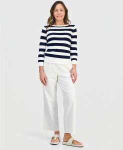 �y���������z �X�^�C���A���h�R�[ ���f�B�[�X �J�W���A���p���c �{�g���X Petite Twill-Tape Wide-Leg Pull-On Pants Shiitake