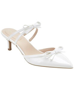 �y���������z �o���h���[�m ���f�B�[�X �X���b�|���E���[�t�@�[ �V���[�Y Women's Meggin Strappy Bows Slip-On Kitten Heel Pumps Cream Patent