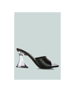 �y���������z �����h�����O ���f�B�[�X �T���_�� �V���[�Y Womens Sweet16 Clear Spool Heel Sandals Black