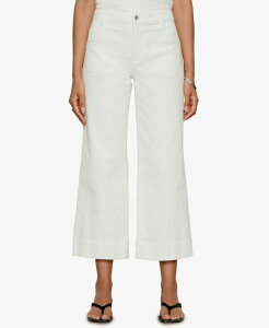 �y���������z �T���N�`���A���[ ���f�B�[�X �f�j���p���c �W�[���Y �{�g���X Women's The Marine Mid Rise Cropped Wide-Leg Jeans Bleached White