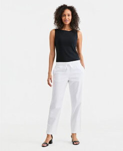 �y���������z �X�^�C���A���h�R�[ ���f�B�[�X �J�W���A���p���c �{�g���X Women's Twill Straight-Leg Pull-On Pants Bright White