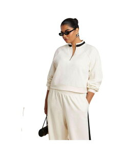 �y���������z �G���N�C ���f�B�[�X �p�[�J�[�E�X�E�F�b�g �A�E�^�[ Women's Quarter Zip Stripe Detail Sweatshirt Jet stream