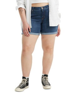 �y���������z ���[�o�C�X ���f�B�[�X �n�[�t�p���c�E�V���[�c �{�g���X Trendy Plus Size Mid-Length Stretch Denim Shorts Stop The Confusion