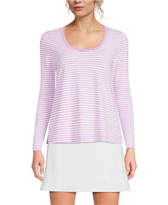 �y���������z �����Y�G���h ���f�B�[�X �V���c �g�b�v�X Women's Power Performance Long Sleeve Scoopneck Tee Wild lilac/white mini stripe