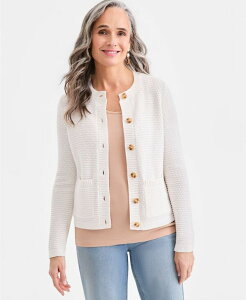 �y���������z �X�^�C���A���h�R�[ ���f�B�[�X �j�b�g�E�Z�[�^�[ �A�E�^�[ Women's Textured Cardigan Sweater Natural