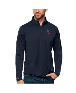 �y���������z �A���e�B�O�A �����Y �p�[�J�[�E�X�E�F�b�g �A�E�^�[ Men's Navy Los Angeles Angels Tribute Quarter-Zip Pullover Top Navy