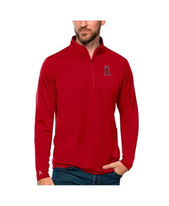 �y���������z �A���e�B�O�A �����Y �p�[�J�[�E�X�E�F�b�g �A�E�^�[ Men's Red Los Angeles Angels Tribute Quarter-Zip Pullover Top Red