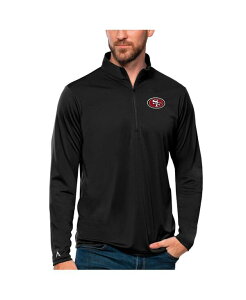 �y���������z �A���e�B�O�A �����Y �p�[�J�[�E�X�E�F�b�g �A�E�^�[ Men's Black San Francisco 49ers Tribute Quarter-Zip Lightweight Pullover Sweatshirt Black