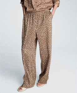 �y���������z �P�l�X�R�[�� ���f�B�[�X �J�W���A���p���c �{�g���X Women's Satin Dot Print Wide-Leg Pull-On Pants Mesquite/Oyster