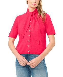 �y���������z �Z�Z ���f�B�[�X �j�b�g�E�Z�[�^�[ �A�E�^�[ Women's Tie Neck Front Button Cardigan Watermelon Crush