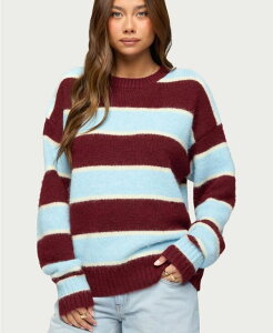 �y���������z �A�f�B�N�e�b�h ���f�B�[�X �j�b�g�E�Z�[�^�[ �A�E�^�[ Women's Conrad Striped Sweater Burgundy-and-blue