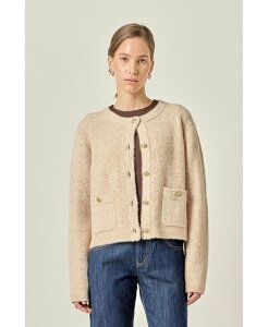 �y���������z �C���O���b�V���t�@�N�g���[ ���f�B�[�X �j�b�g�E�Z�[�^�[ �A�E�^�[ Women's Textured Cardigan Tan/white