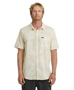 �y���������z �N�C�b�N�V���o�[ �����Y �V���c �g�b�v�X Men's Aruba Palm Stretch Short-Sleeve Shirt Snow white