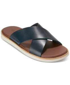 �y���������z �R�[���n�[�� �����Y �X���b�|���E���[�t�@�[ �V���[�Y Men's Nantucket Cross Strap Slip-On Slide Sandals Navy Blazer