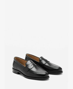 �y���������z �}���S �����Y �X���b�|���E���[�t�@�[ �V���[�Y Men's Leather Penny Loafers Black