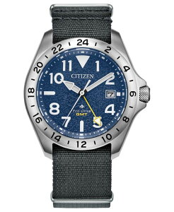 �y���������z �V�`�Y�� �����Y �r���v �A�N�Z�T���[ Men's Promaster Land Tough GMT Navy Nylon Strap Watch 39.5mm Navy