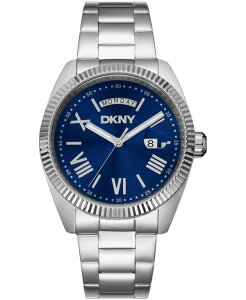 �y���������z �_�i �L������ �j���[���[�N �����Y �r���v �A�N�Z�T���[ Men's Day Date Blue Dial Stainless Steel Bracelet Watch 41mm Dark Blue